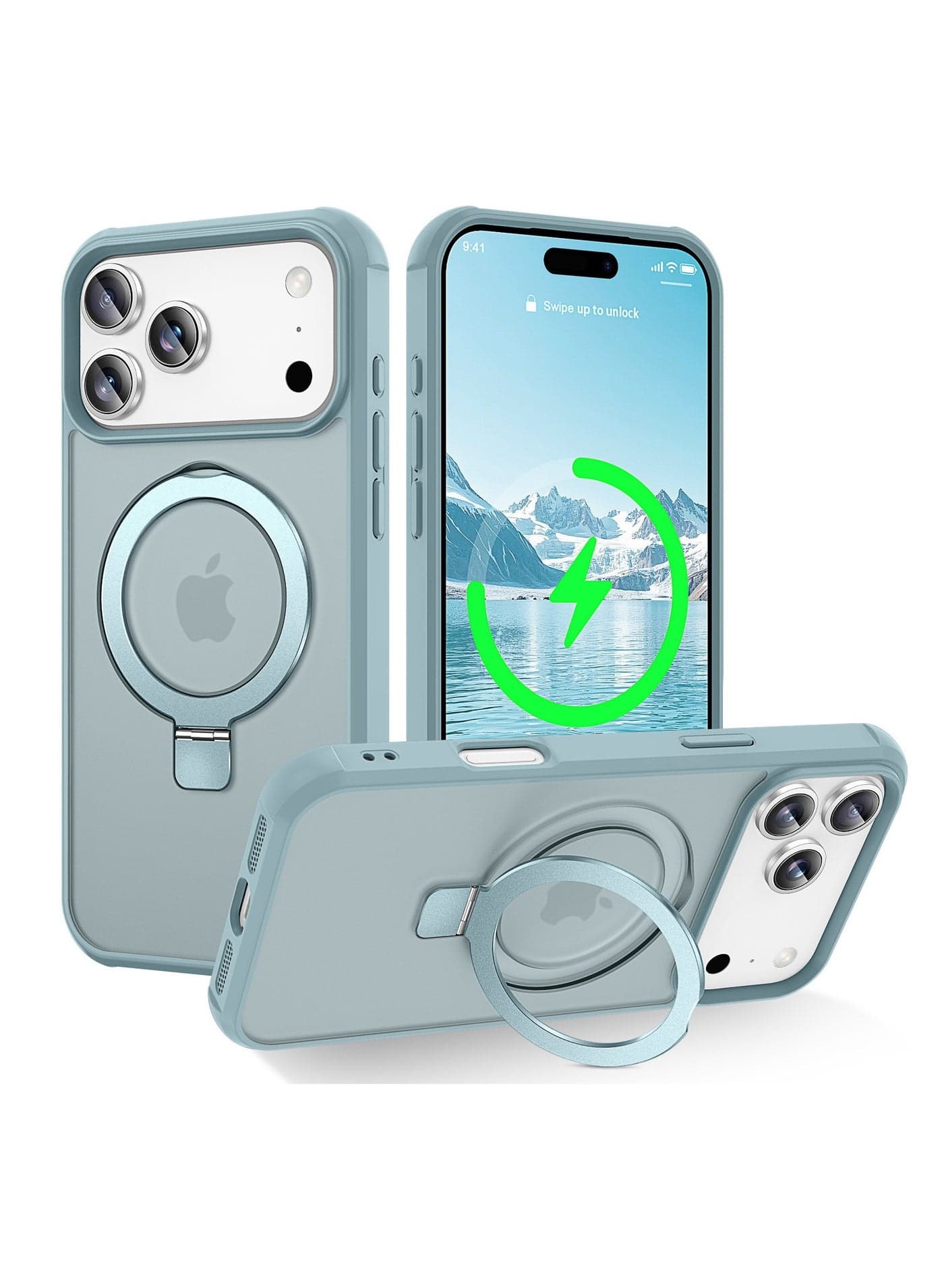 Magnetic iPhone 17 Pro Max Case Matte Stand Shockproof Cover 2-in-1 Full-Edge Scratch-Resistant Protective Case