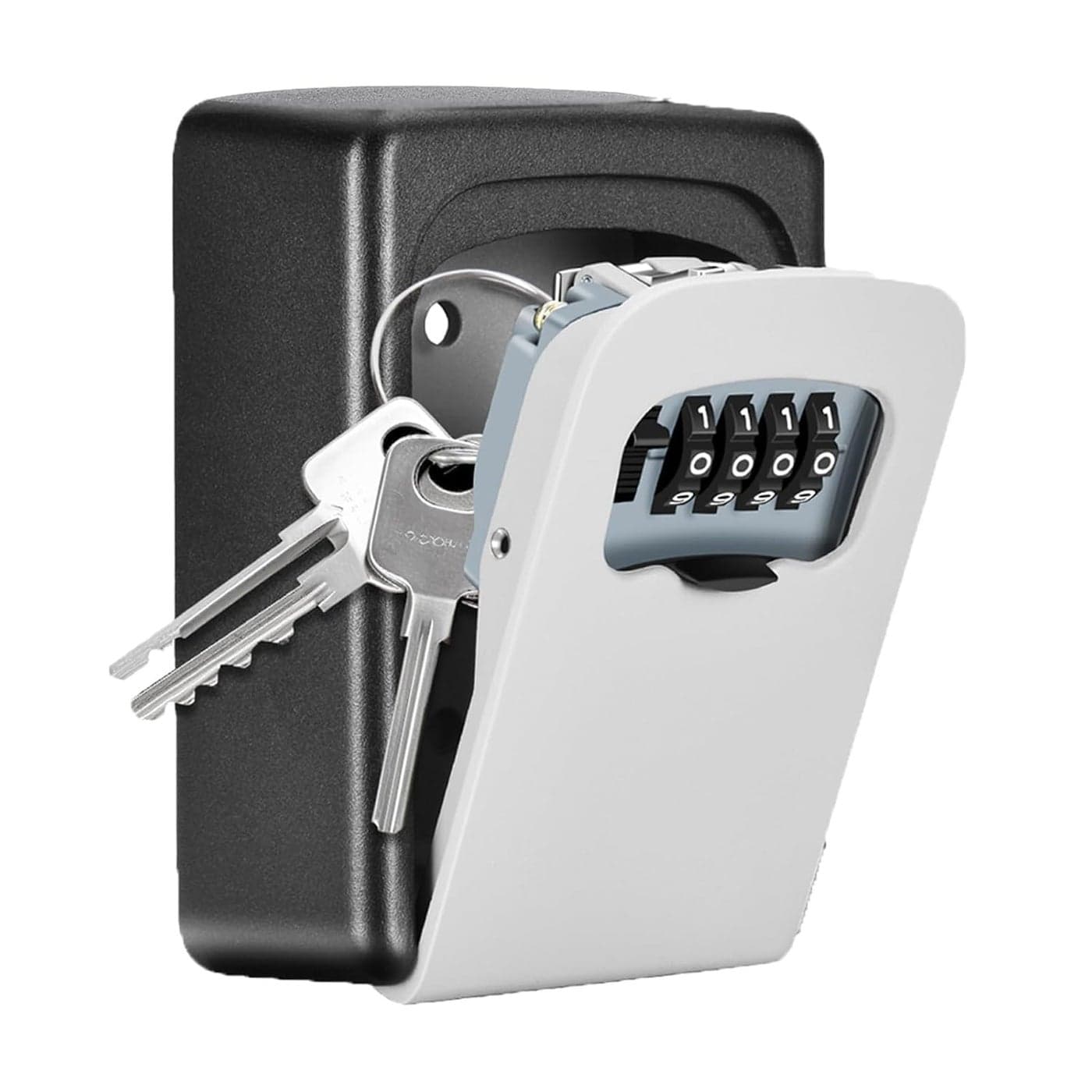 Chavda Black Silver Wall Mounted Metal Key Safe Storage Box for Keys with Combination Code Password CHV14