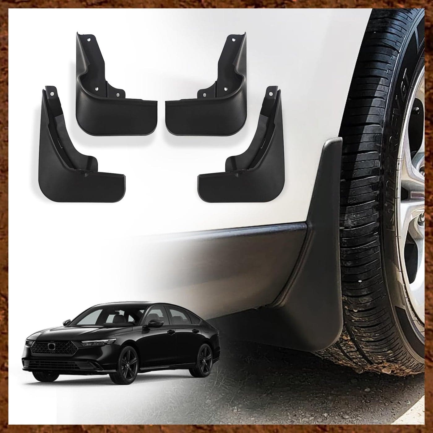 Muslogy for Accord 2024 2023 Mud Flaps Front Rear 4Pcs Splash Guard Fender Mud Guard No Drilling Required Compatible with Honda Accord 11th Gen 2023 Accessories