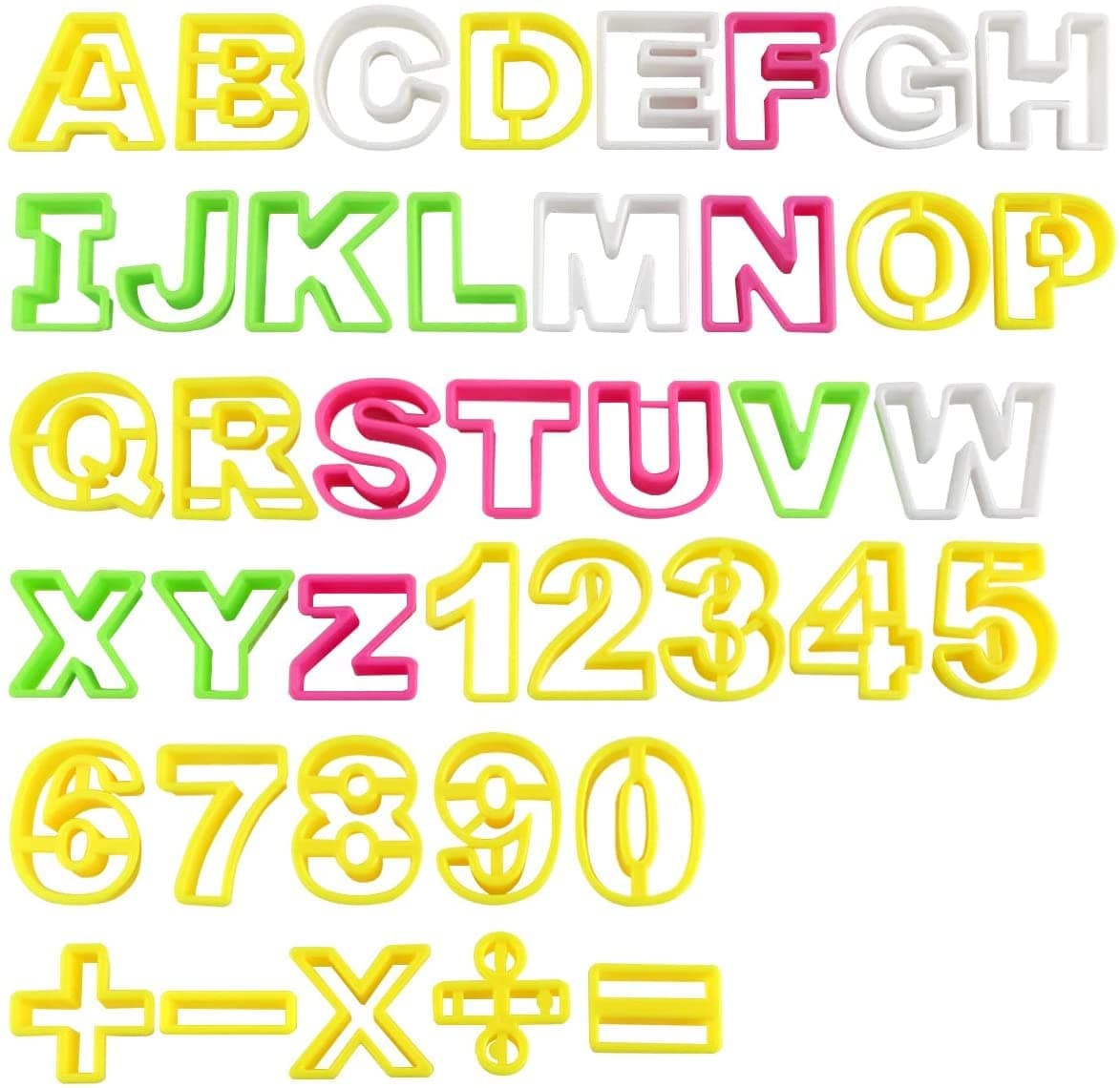 ilauke 41 x Alphabet Number Cutters Letter Pastry Cutters Plastic Pastry 3D Mould Letter Cookies Stamp for Cakes Biscuits Messages Fondant Pastry