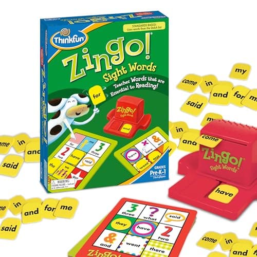 ThinkFun Zingo Sight Words Award Winning Early Reading Game for PreK to 2nd Grade Toy of the Year Finalist A Fun and Educational Game Developed by Educators for Boys and Girls