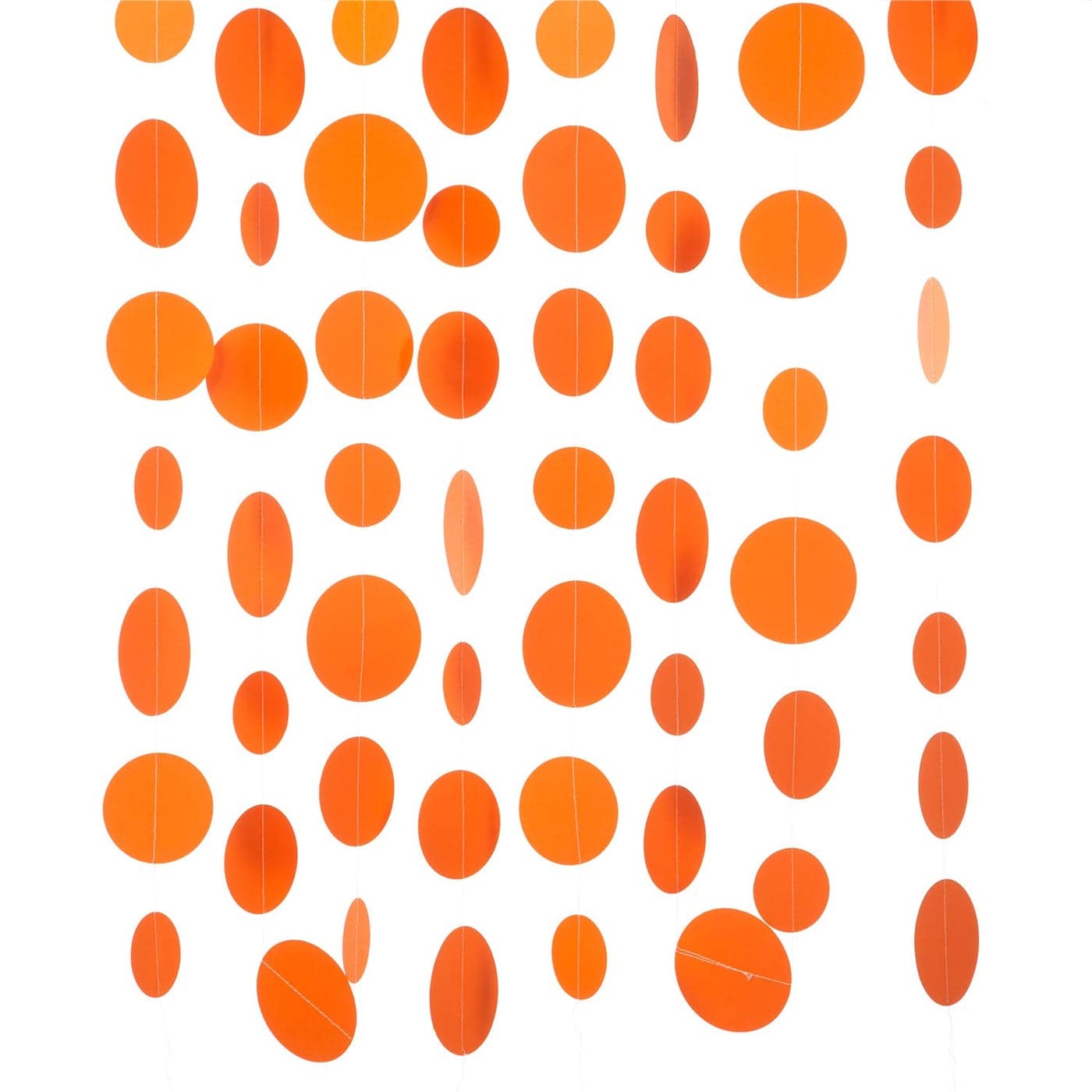 Orange Paper Garland Circle Dot Party Banner Streamer Backdrop Hanging Decorations 20 Feet in Total
