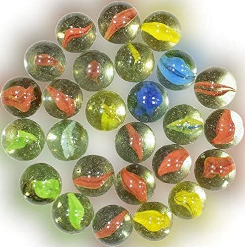 pmw - Marbles - 50pcs - Glass Playing Balls - kanche - goli - Traditional Indian Game - Glass Stones - Aquarium fillers - Gel Candle fillers 25mm- Multi Color