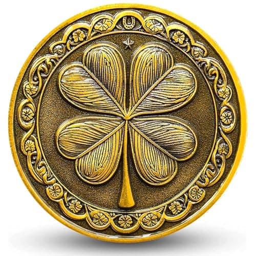 Good Luck Eagle FourLeaf Clover Lucky Coin Lottery Ticket Scratcher Tool Lucky Charm Gift for Women Men Kids Single Coin