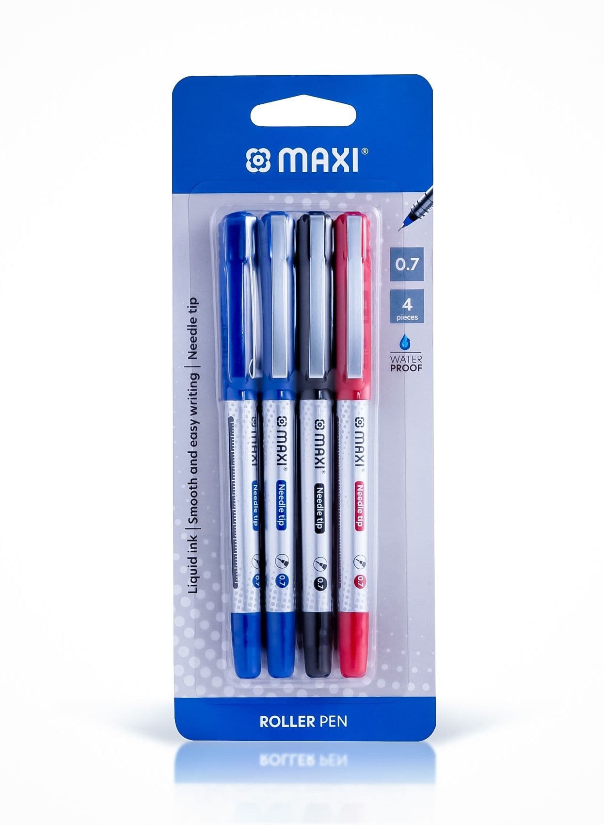 MAXI ROLLER PEN PACK OF 4PC 0.7MM NEEDLE TIP