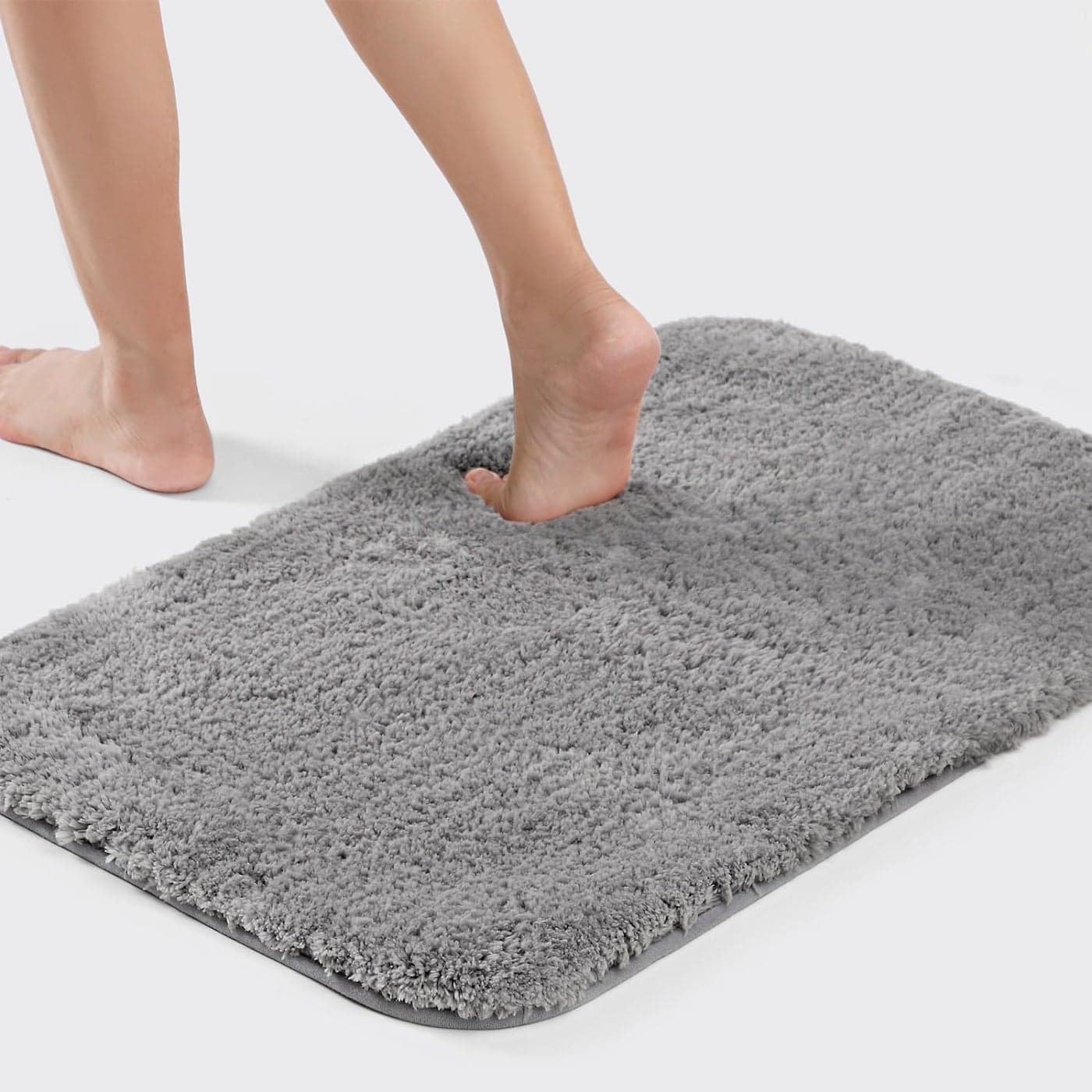 Good Nite Luxury Bath Mat Absorbent MachineWashable Grey Bath Rug 40x60cm Shower Mat for Bathroom Floor