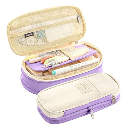 LHMTQVK Large Capacity Pencil Case Pencil Pouch Handheld Pen Bag school pencil case for Teen Girl Boy Men Women Adult Purplebeige