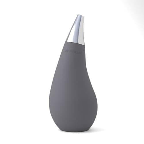 Kitchen Bathroom Counter top Squeezable Soap Dispensers Tear Drop Shape Bottle (Gray, ~7oz)