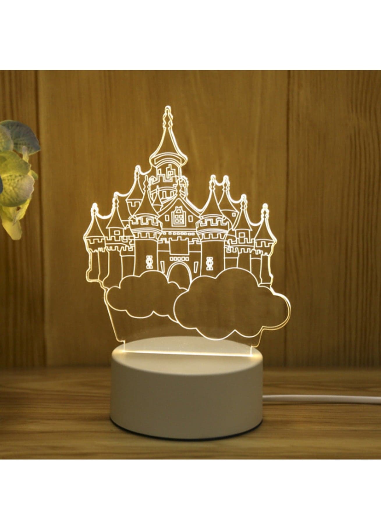 Acrylic 3d Table Lamp, Usb Table Lamp Night Lamp Bedside Lamp Creative Atmosphere Lamp, Suitable For Giving To Friends, Desktop Ornaments (Castle in the Sky)
