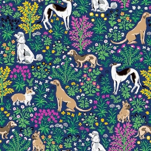 NuWallpaper x Printfresh Must Love Dogs Indigo Peel and Stick Wallpaper, PFS6378