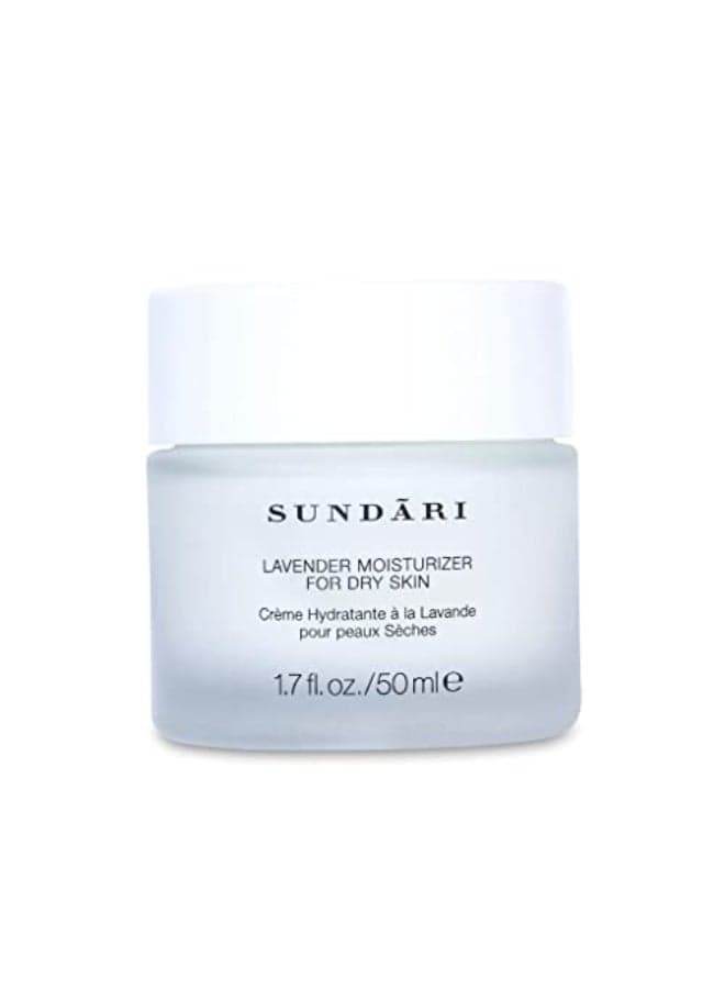 SUNDARI Lavender Moisturizer 17 Fl Oz Hydrating Cream with Essential Oils Botanical Extracts Soothes and Nourishes Lifts Firms For Dry Skin