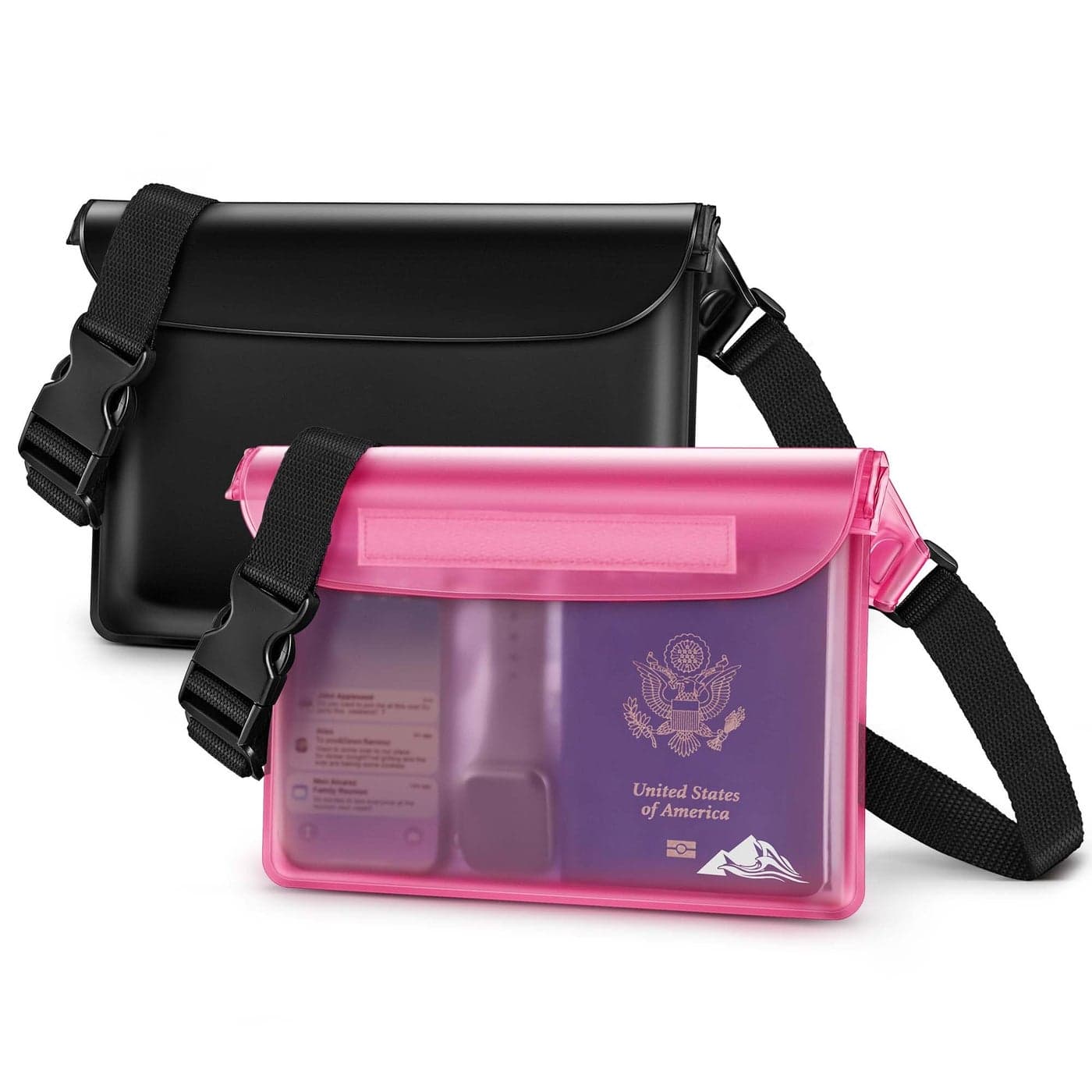 HEETA Waterproof Fanny Pack, Waterproof Pouch Dry Bag 2/3/4 Pack for Phone, Adjustable Waist Strap and Screen Touch Sensitive for Swimming Kayaking Boating Beach Fishing Diving Surfing Accessories