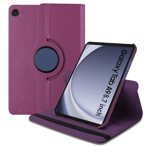 TGK Rotating Cover for Samsung Galaxy Tab A9 8.7 inch 360 Degree Leather Flip Case (Purple)