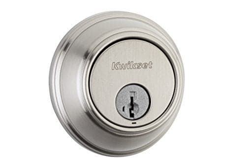 Kwikset 816 Key Control Deadbolt Lock, Round Satin Nickel Exterior Keyed Front Entry Door, Pick Resistant SmartKey Rekey Security, Single Cylinder Dead Bolt, with Microban Protection