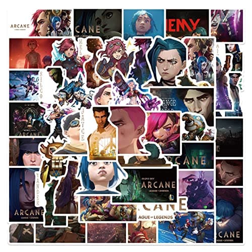 50Pcs Cartoon Arcane:League of Legends Stickers for Water Bottle Cup Laptop Guitar Car Motorcycle Bike Skateboard Luggage Box Vinyl Waterproof Graffiti Patches JHSL