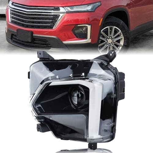KAMDKI Left Driver Side LED Headlight Compatible for 2022 2023 Chevy Traverse Chevrolet Head lamp without LED DRL 85596373 GM2502525
