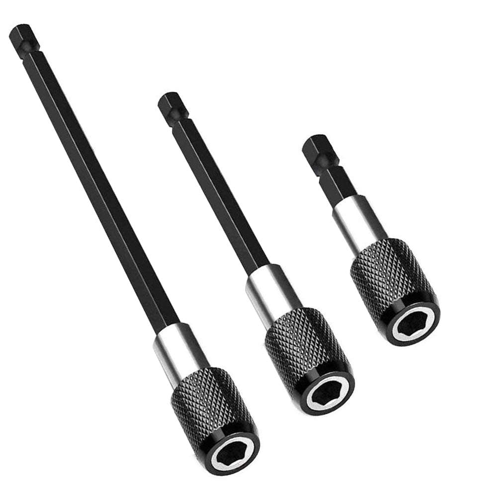Eyech 3Pcs 14 Inch Hex Shank Magnetic Drill Bit Extension Quick Release Screwdriver Nut Drill Bit Holder Extension Kit Set for Impact Driver Bits 24 6 Inch Length