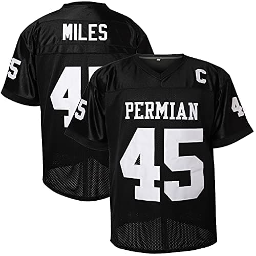 Boobie Miles Jersey, 45 Permian High School Football Jersey Friday Night Lights Movie Jersey S-XXXL (Black, Large)