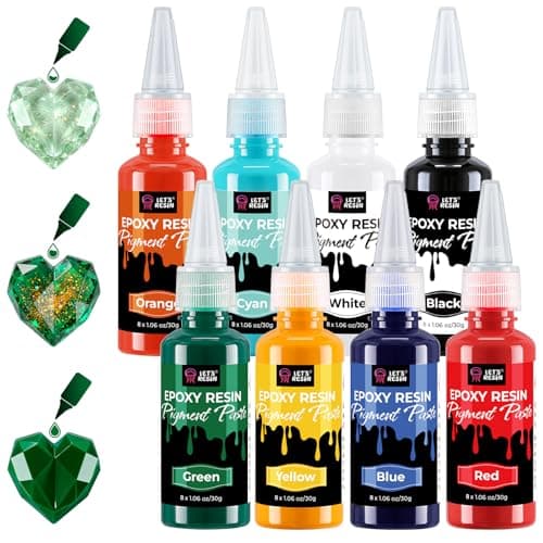 LET'S RESIN 8-Color Resin Pigment Paste, 8*1.06oz Highly Concentrated Epoxy Resin Color Pigment for Translucent to Opaque Coloring - Easy Mix, Leak-Proof Bottle for Jewelry, DIY Crafts, River Tables
