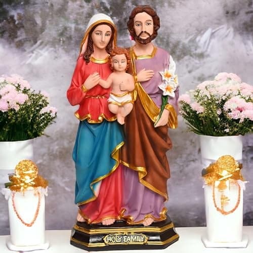 KariGhar® The Holy Family Catholic Idol Perfect for Altar/Prayer Room/Decoration & Gifting 12 Inch, Multicolor, Religious