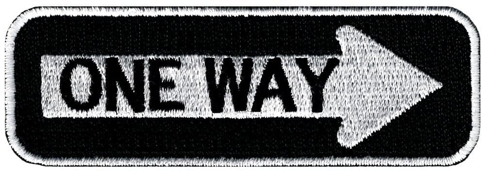 One Way Sign Embroidered Patch IronOn Highway Road Biker Emblem Arrow