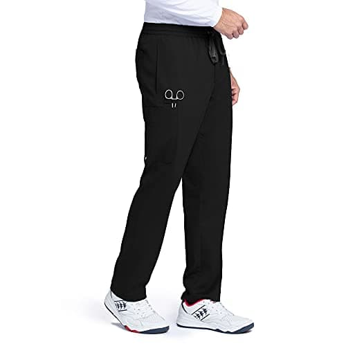 BARCO Grey’s Anatomy Classic Evan Scrub Pant for Men – Black, 5-Pocket Zip-Fly Scrub Bottoms with Natural Stretch, Soil Release Fabric, and Super-Soft Finish – Medium, Regular Fit