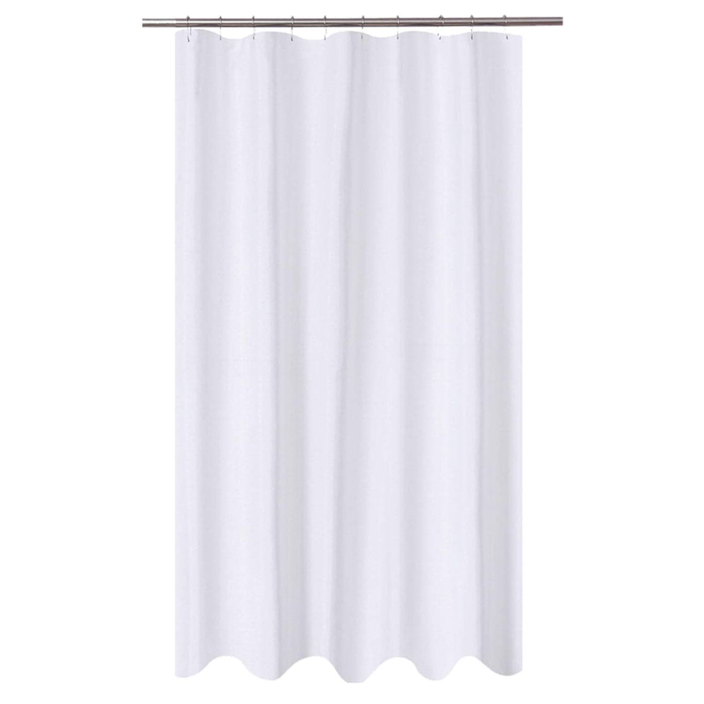 NY HOME Extra Long Stall Shower Curtain Liner Fabric 54 x 84 inch Hotel Quality Washable Water Repellent White Bathroom Curtains with Grommets 54x84