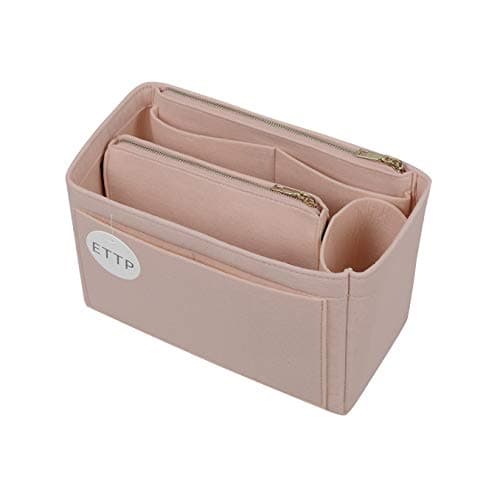 ETTP Purse Organizer, Felt Bag Organizer Insert Purse Organizer For Speedy, Neverfull, Tote, Handbag (Medium Slender, Beige)