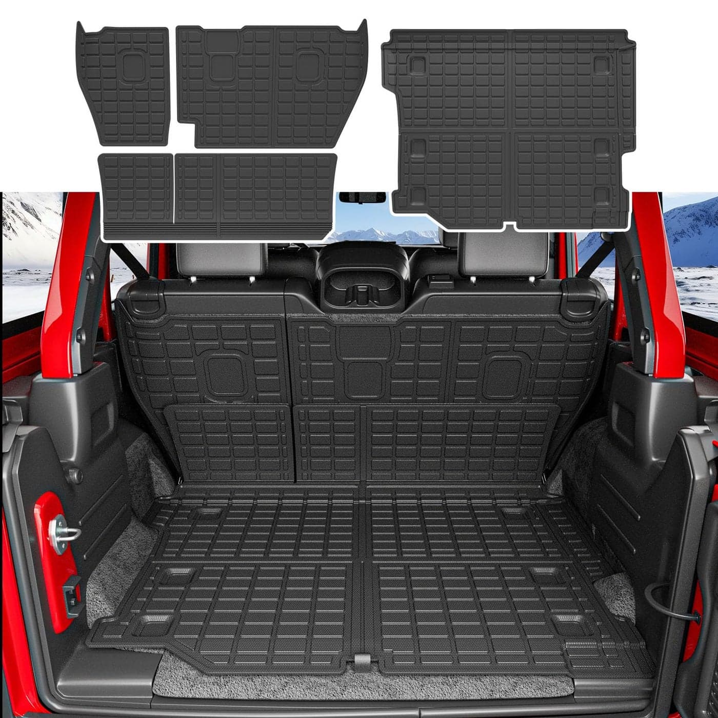 xipoqix Cargo Mat Compatible with 20182024 Jeep Wrangler JL Unlimited 4X4 TPE Cargo Liner Trunk Mat Backrest Trunk Liner Replacement for 20182024 Jeep Wrangler JL Accessories