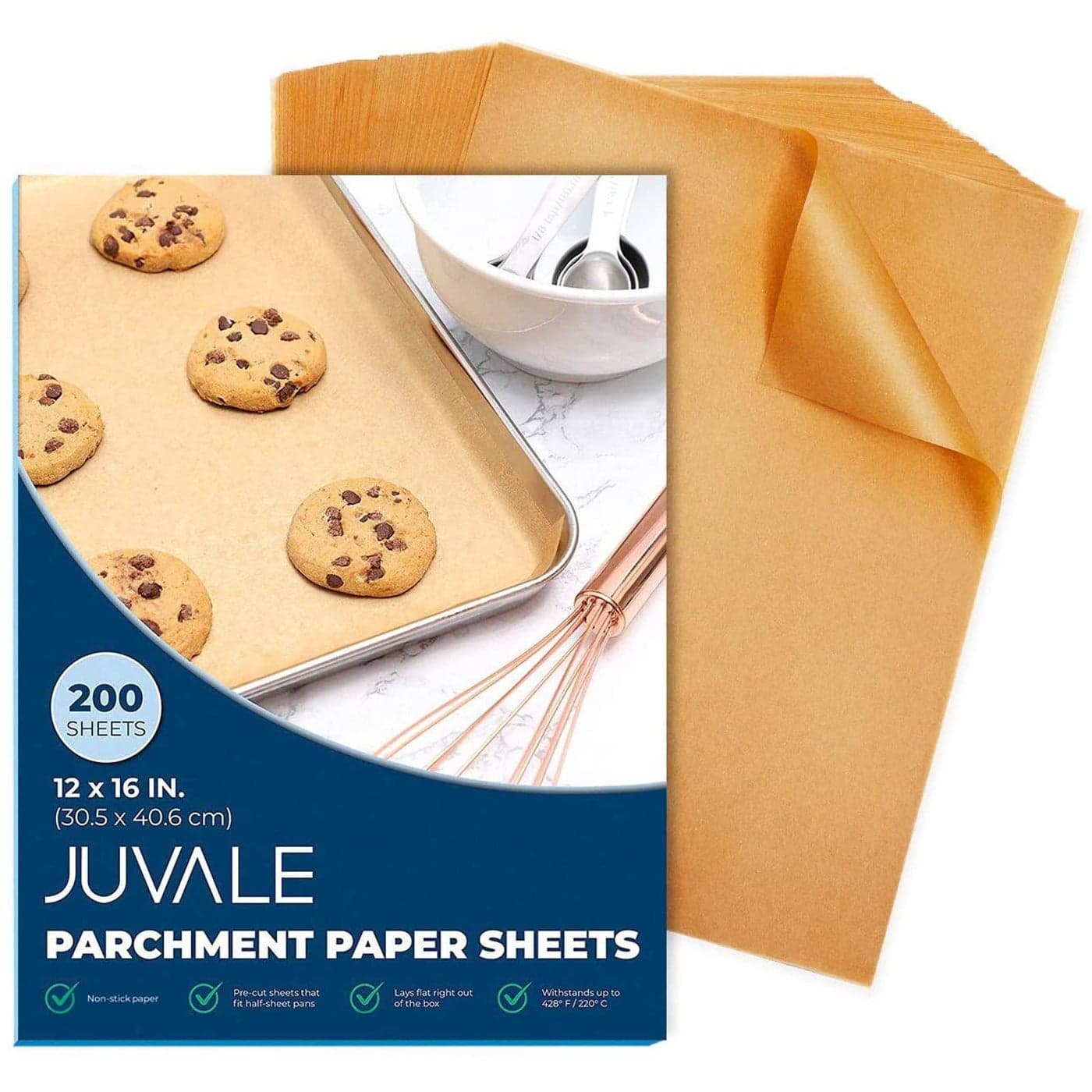 200Pack Precut Parchment Paper Sheets 12 x 16 inches Unbleached Brown Nonstick Liners for Half Sheet Pan for Baking Cooking Grilling Air Fryer Steaming and Wrapping Food Heavy Duty