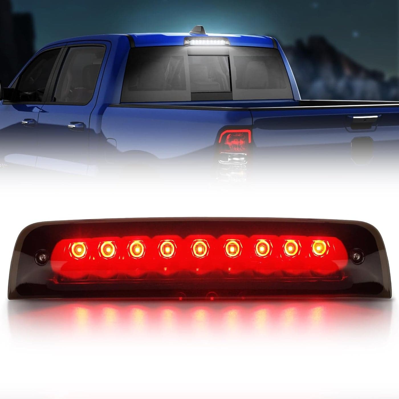 SUPAREE LED Third Brake Light Smoked Lens for Dodge Ram 1500 2500 3500 (2009-2017)
