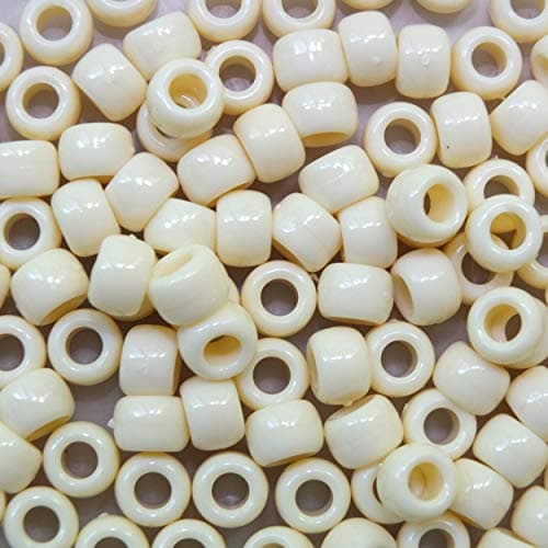 Ivory Crow Beads Pony Beads 100pc Pkg