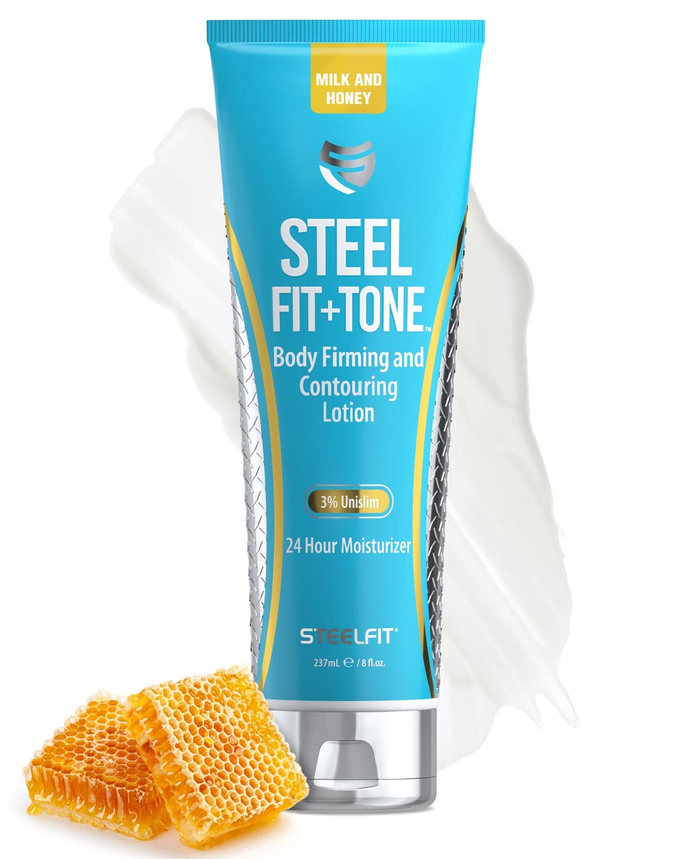 SteelFit Firming Body Lotion Contouring Skin Tightening Cream for Body Firm Tone Cellulite Remover for Legs Belly Saggy Skin Nourishing Soothing with Shea Cocoa Butter Milk Honey