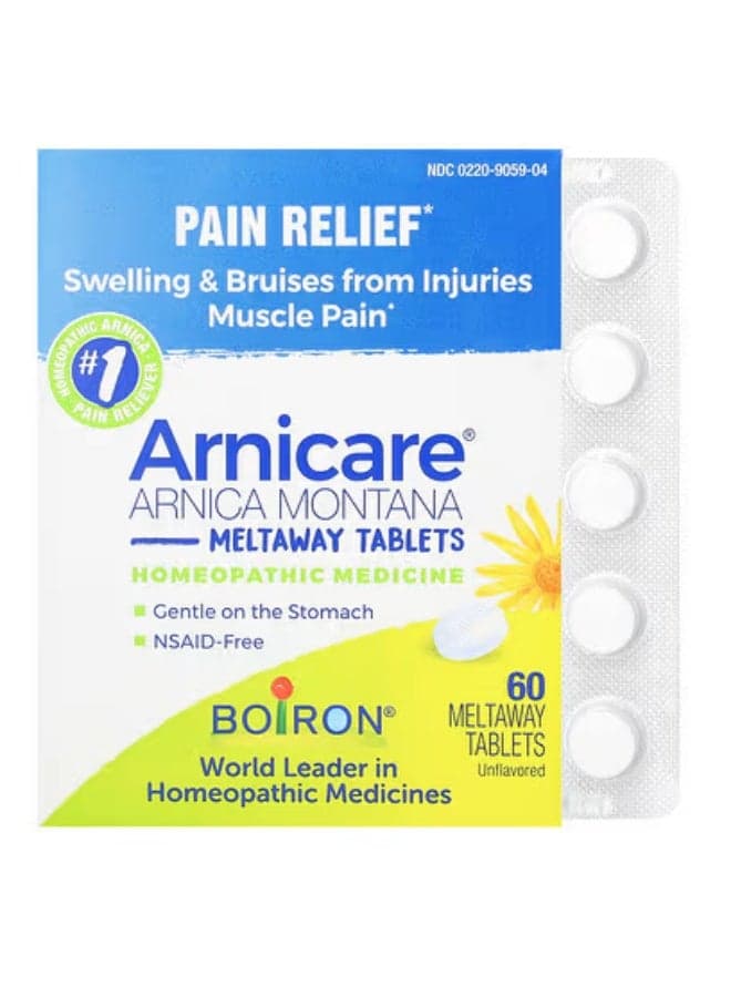Boiron, Arnicare, Arnica Montana Meltaway Tablets, Unflavored, 60 Meltaway Tablets