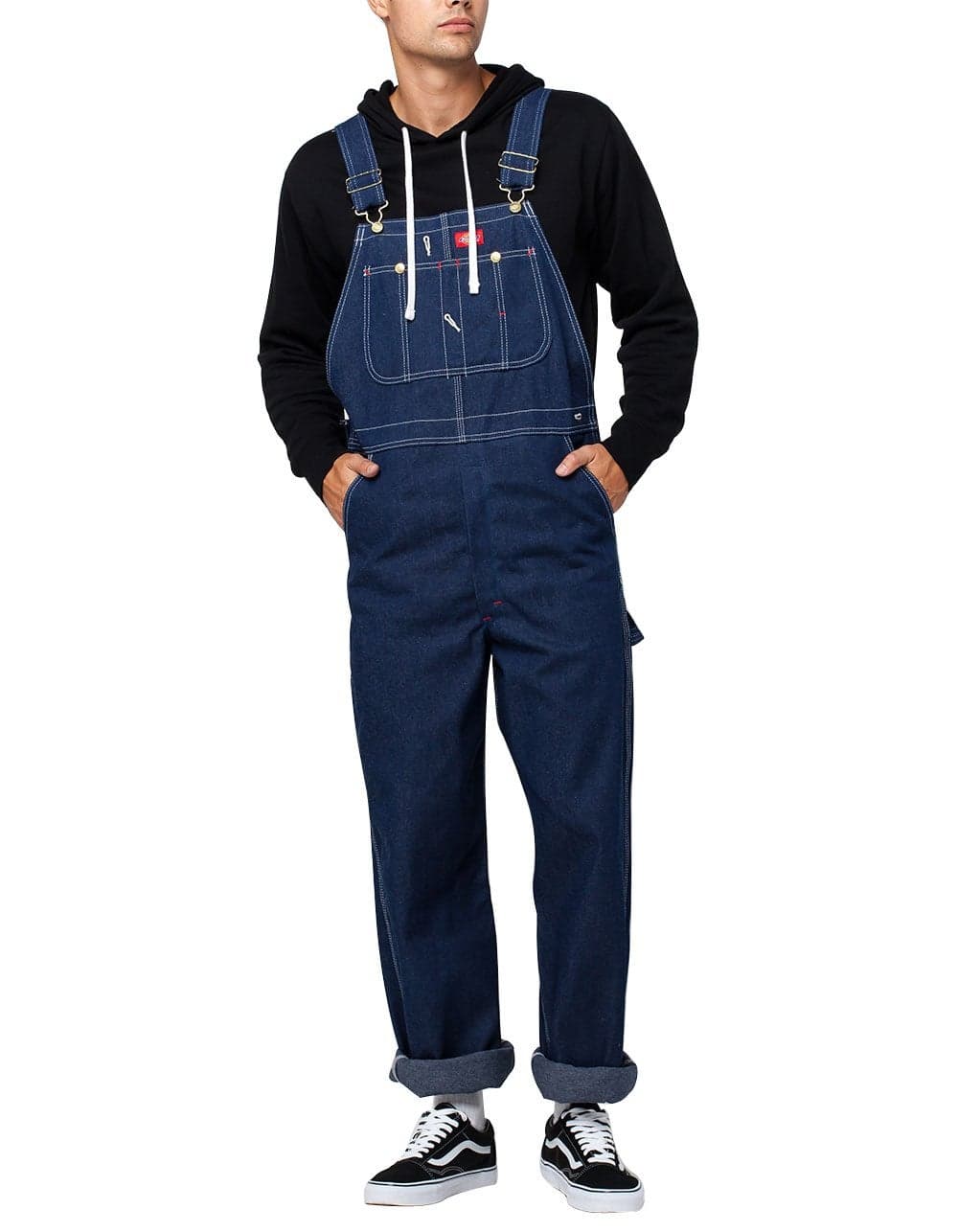 Dickies mens Bib overalls and coveralls workwear apparel Indigo Rigid 42W x 30L US
