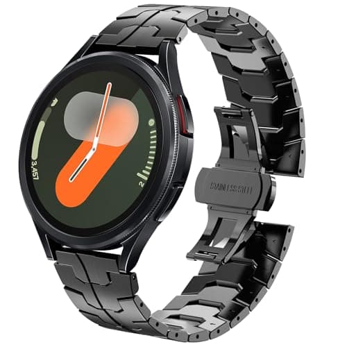 WINGLE Metal Bands for Samsung Galaxy Watch 7 6 5 4 Band Watch 6 Classic/5 Pro/4 Classic/FE Band Men 47mm 43mm 46mm 42mm 45mm 44mm 40mm, 20mm Stainless Steel Bands Galaxy Watch 3 41mm, Black