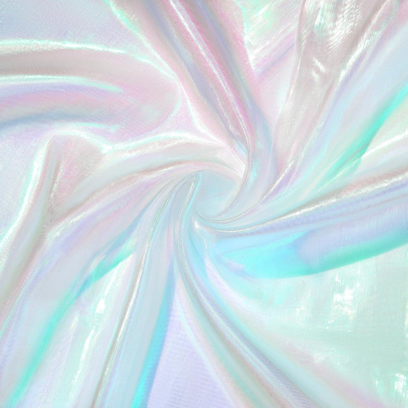 Ganeen 11 Yard Iridescent Fabric Organza Fabric Sheer 59 Inches Wide Rainbow Laser Gradient Lace Holographic Gauze for DIY Dress Curtain Costume Background Wedding Halloween Party Decor White