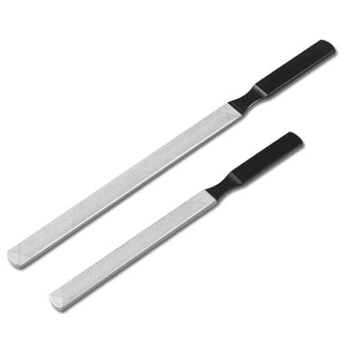 JIEYAO 2 Pcs Toe Nail Files for Thick Nails Stainless Steel Nail Files for Women 4 Sides Dog Nail File Board Professional Nail Dresser Manicure Pedicure Tool for Men Seniors Dogs