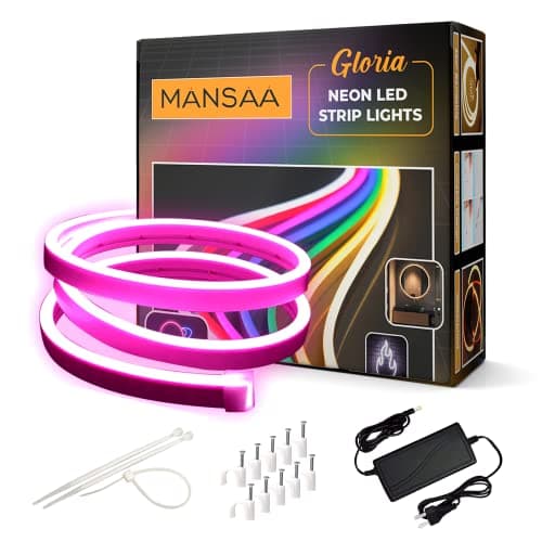 MANSAA Neon Light Strip | 5 Meters/16.4 ft, Led Strip Light, Strip Lights for Home Decoration, Neon Light for Indoor & Outdoor, 12V Adaptor, Shockproof & Waterproof (Pink)