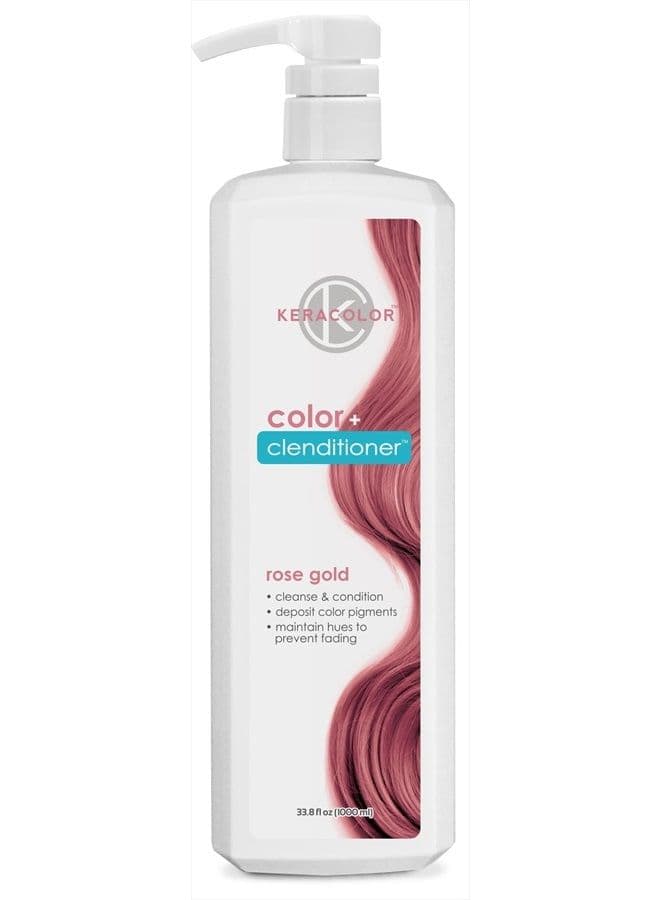 Keracolor Clenditioner ROSE GOLD Hair Dye - Semi Permanent Hair Color Depositing Conditioner, Cruelty-free, 33.8 Fl. Oz.