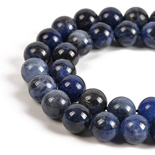 Nancybeads 45pcs 8mm Natural Blue Sodalite Gemstone Round Spacer Loose Stone Beads for Jewelry Making 15.5" 1 Strand (Blue Sodalite, 8mm 45Beads)