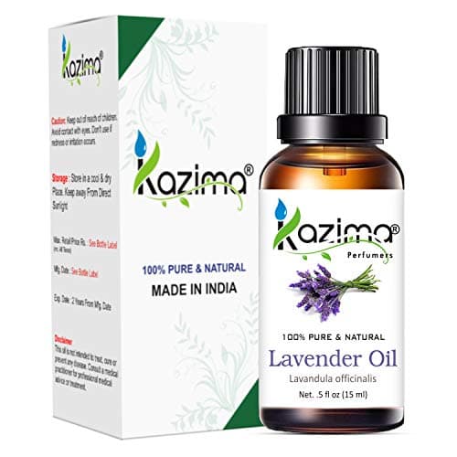 KAZIMA Lavender Essential Oil - 100% Pure, Natural & Undiluted Oil for Skin Care & Hair Care, 15 ml