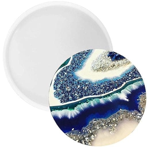 8 Inch Transparent Round Silicone Mold for Resin Art, DIY Multipurpose
