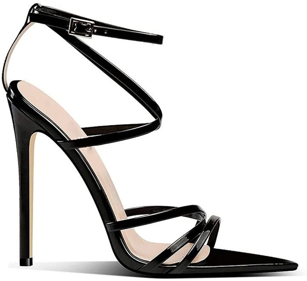 JM LOOKS Women's Strappy Heels for Women Black
