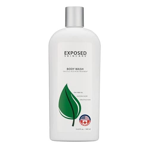 Exposed Skin Care Body Wash Back and Body Acne Wash with Salicylic Acid and Tea Tree Oil Exfoliating Bacne Treatment for Clearer Healthier Skin Body Cleanser for All Skin Types 12 fl oz