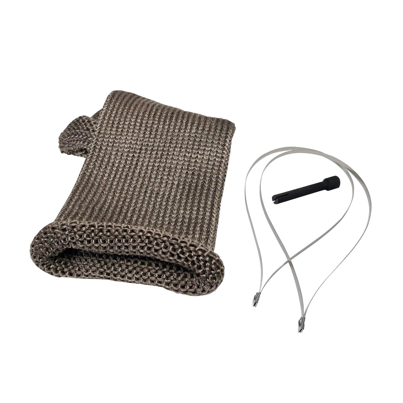 Design Engineering 10049 3 x 12 Titanium Knit Exhaust Sleeve with Locking Ties Tool