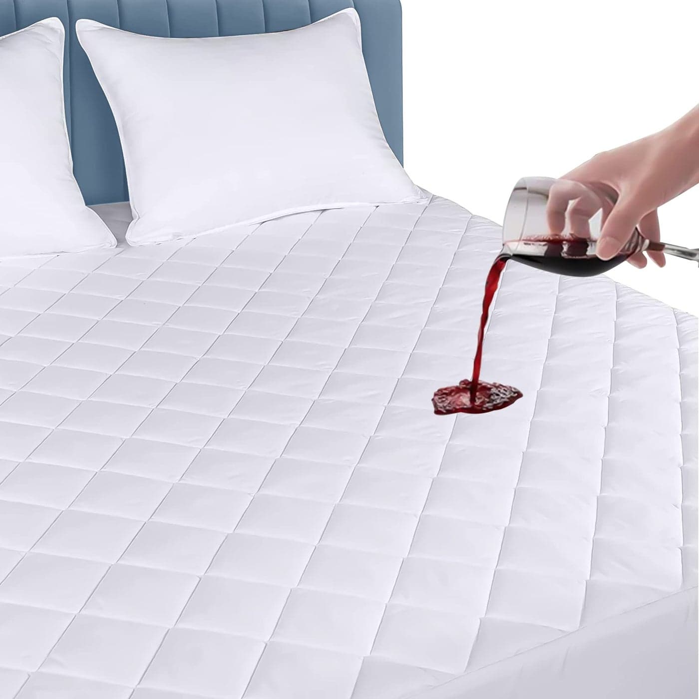 Sunshine Comforts Waterproof Mattress Protector King Premium Quilted Soft King Size Mattress Protector Ultimate Comfort and Protection Mattress Protector King Size Hypoallergenic Easy Care White