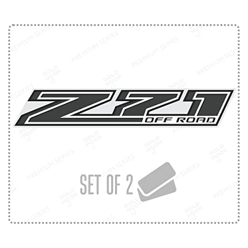 GOLD HOOK Decal for Trucks Chevy Silverado Z71 Off Road Stickers - F (2014-2024) Bed Side 1500 2500 HD Premium Series (Black/Metallic Finish)