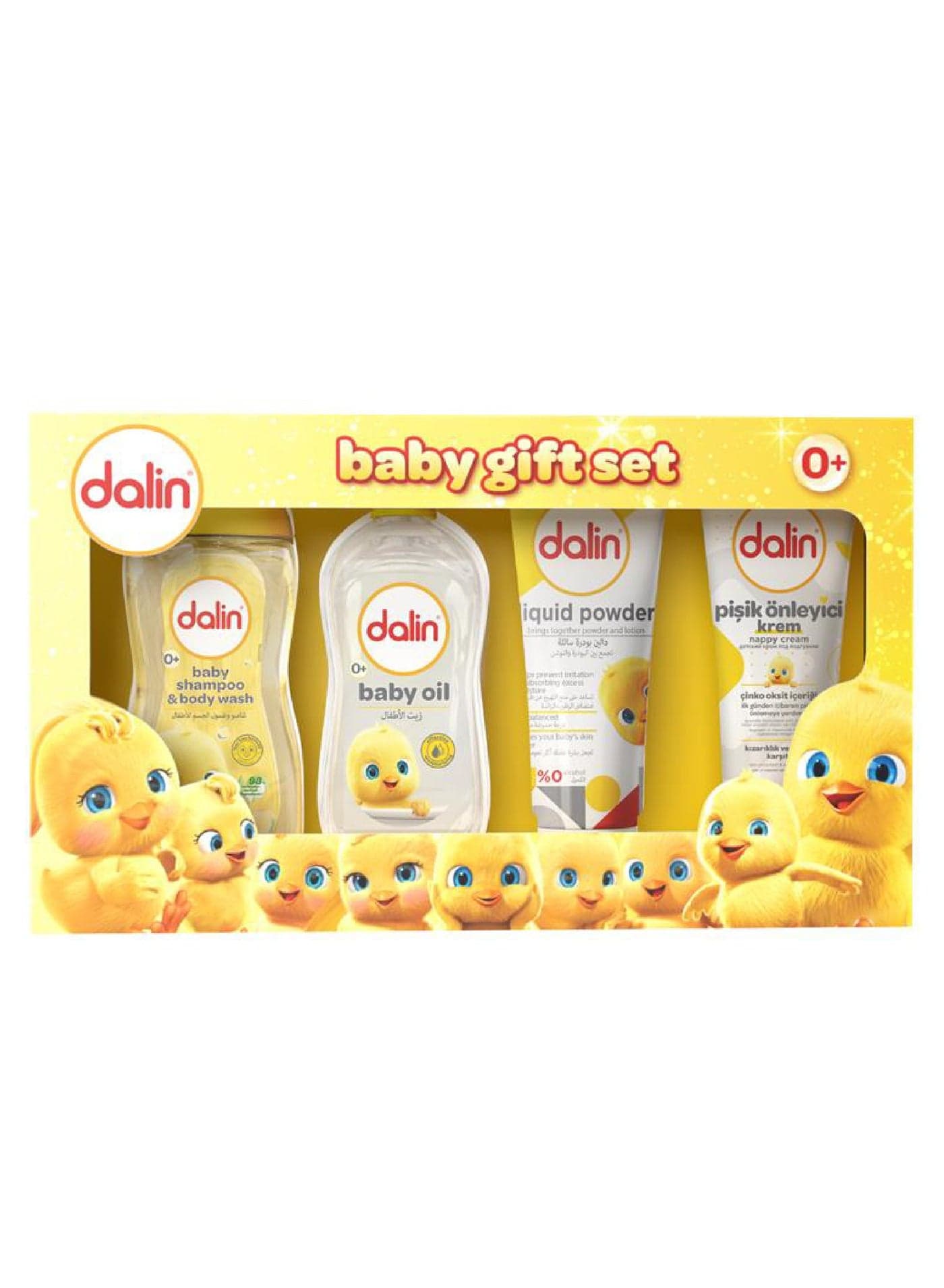 Dalin 5 pieces Gift Set - Baby Shampoo and Body Wash, Baby Oil Baby Liquid Powder
Nappy Cream
