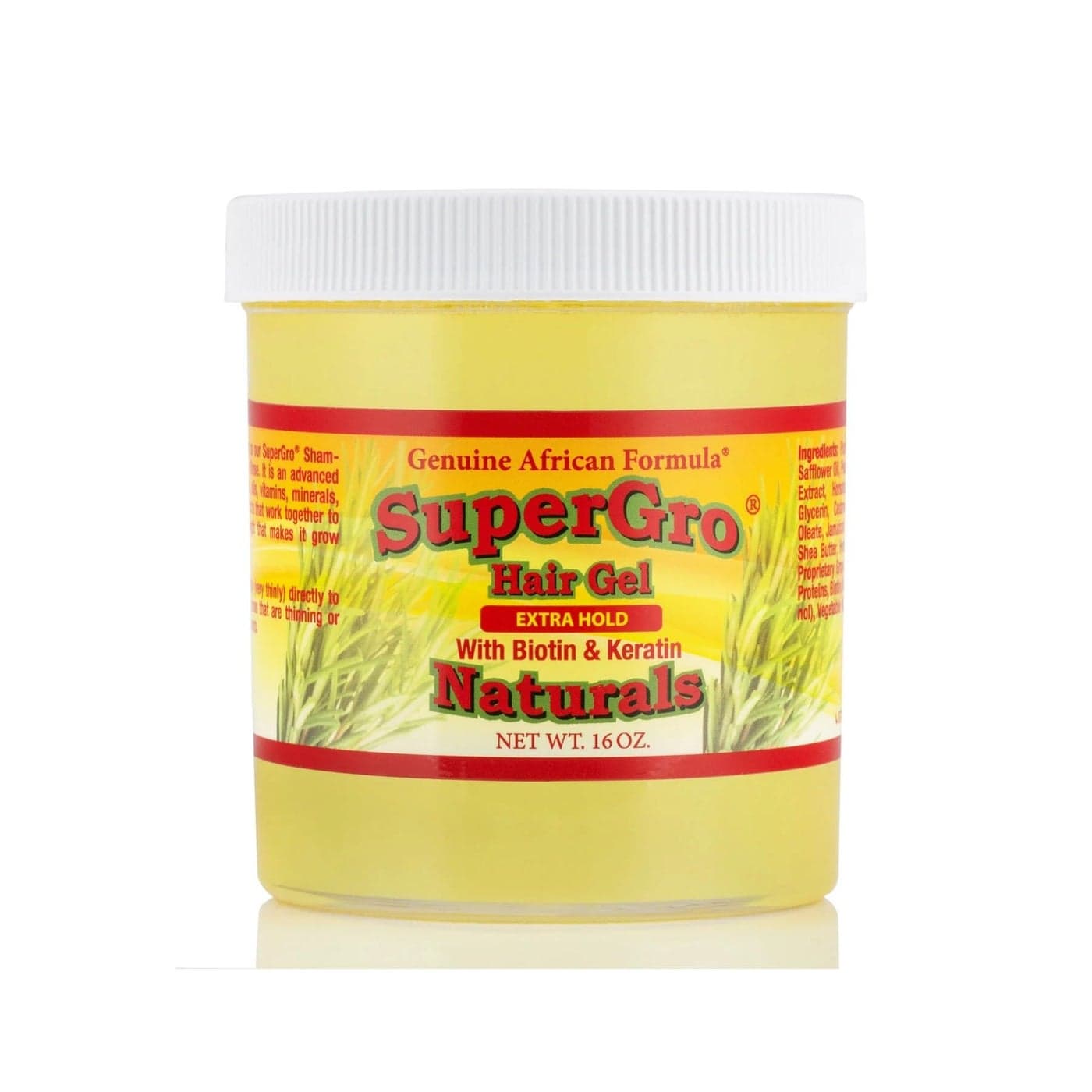 Genuine African Formula SuperGro Extra Hold Gel for Natural Hair Styling - 16 oz